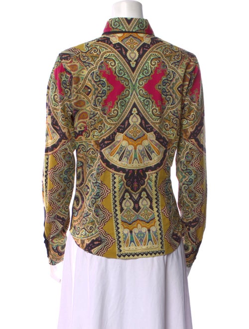 Etro Paisley Print Long Sleeve Button-Up Top