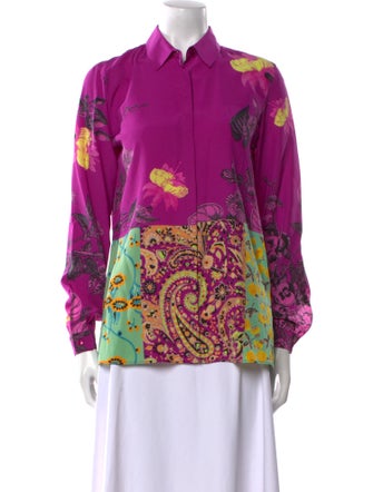 Etro Silk Printed Button-Up Top