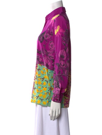 Etro Silk Printed Button-Up Top