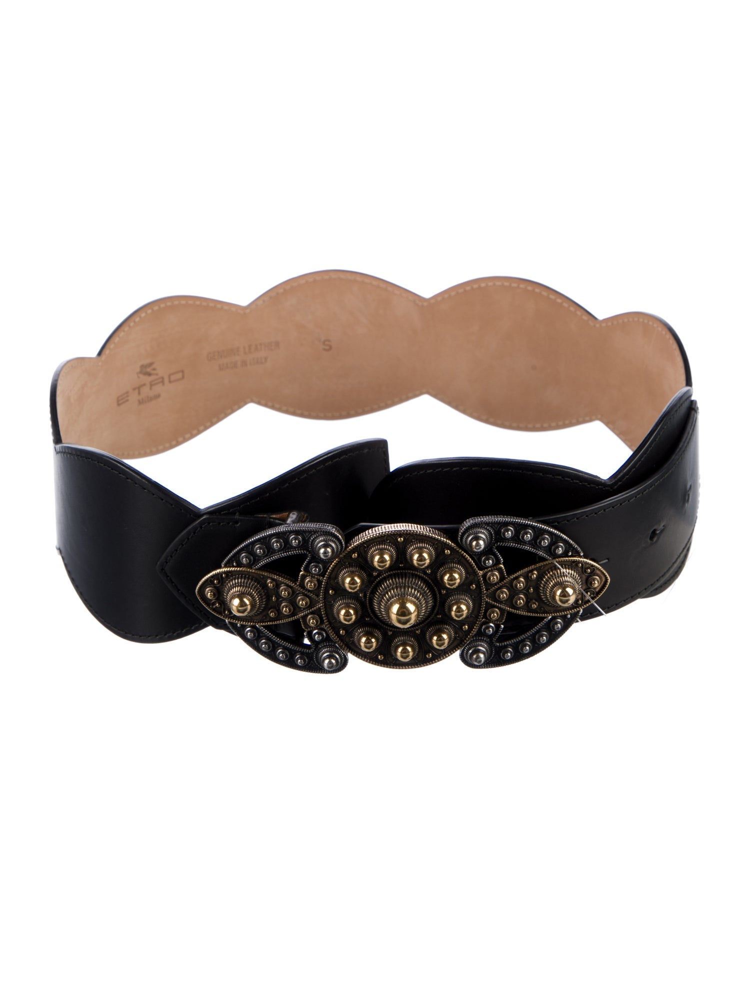 Etro Wide Leather Waist Belt