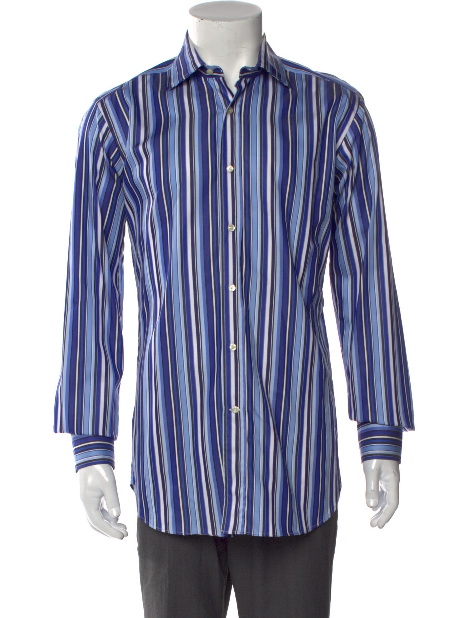 Etro Striped Long Sleeve Dress Shirt