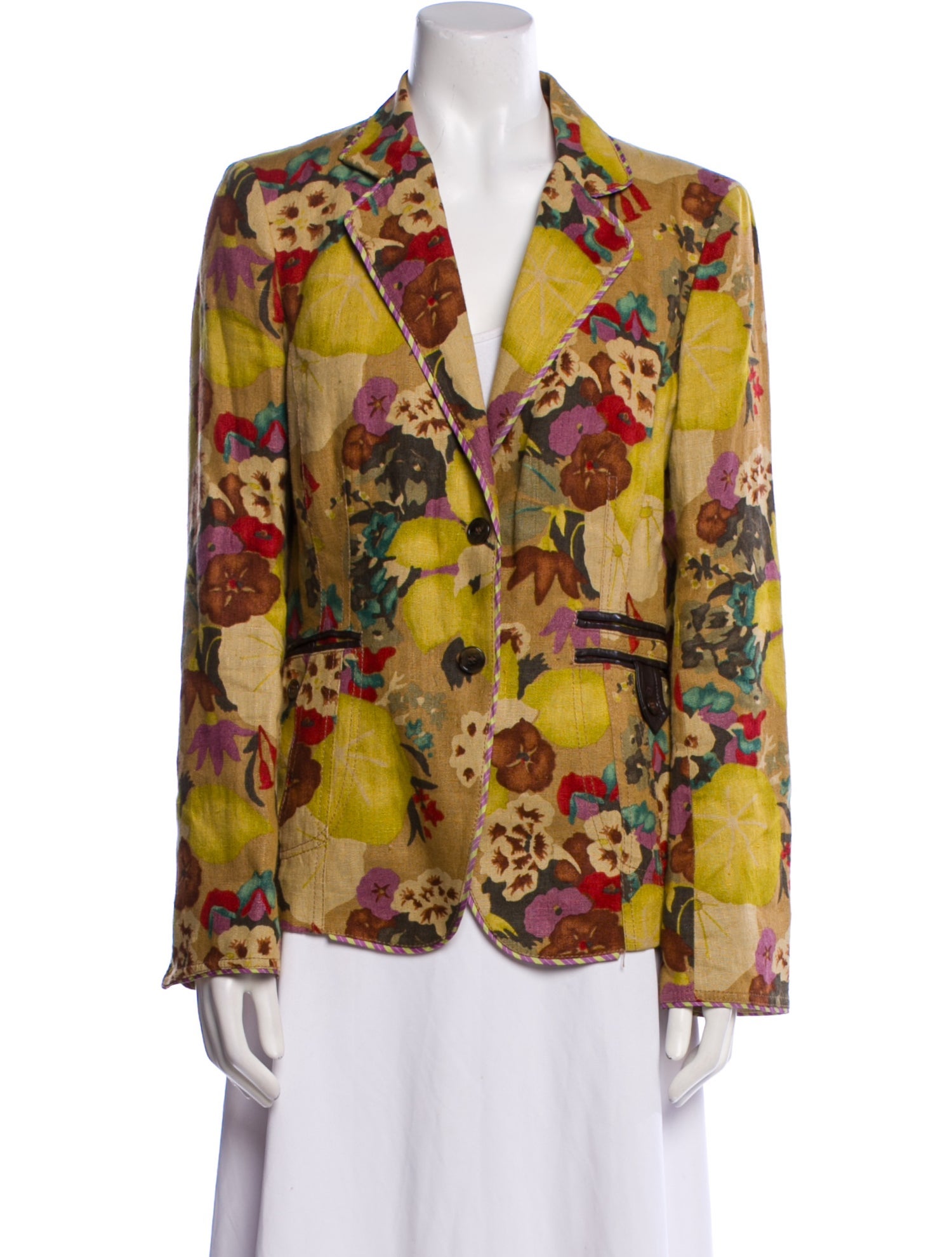 Etro Nylon Floral Print Blazer