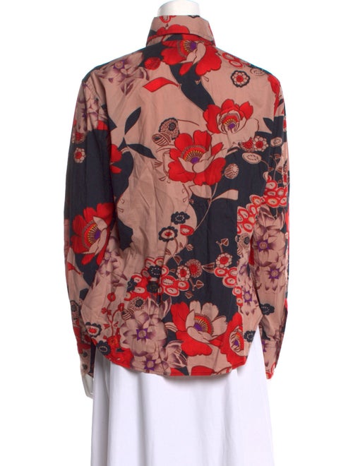 Etro Floral Print Long Sleeve Button-Up Top