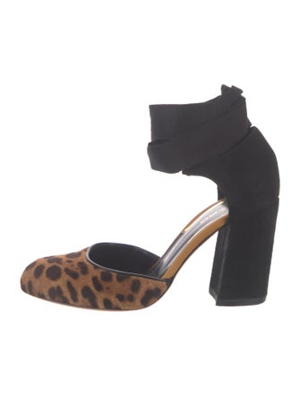 Etro Calf Hair Animal Print D'Orsay Pumps