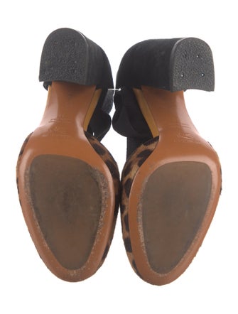 Etro Calf Hair Animal Print D'Orsay Pumps