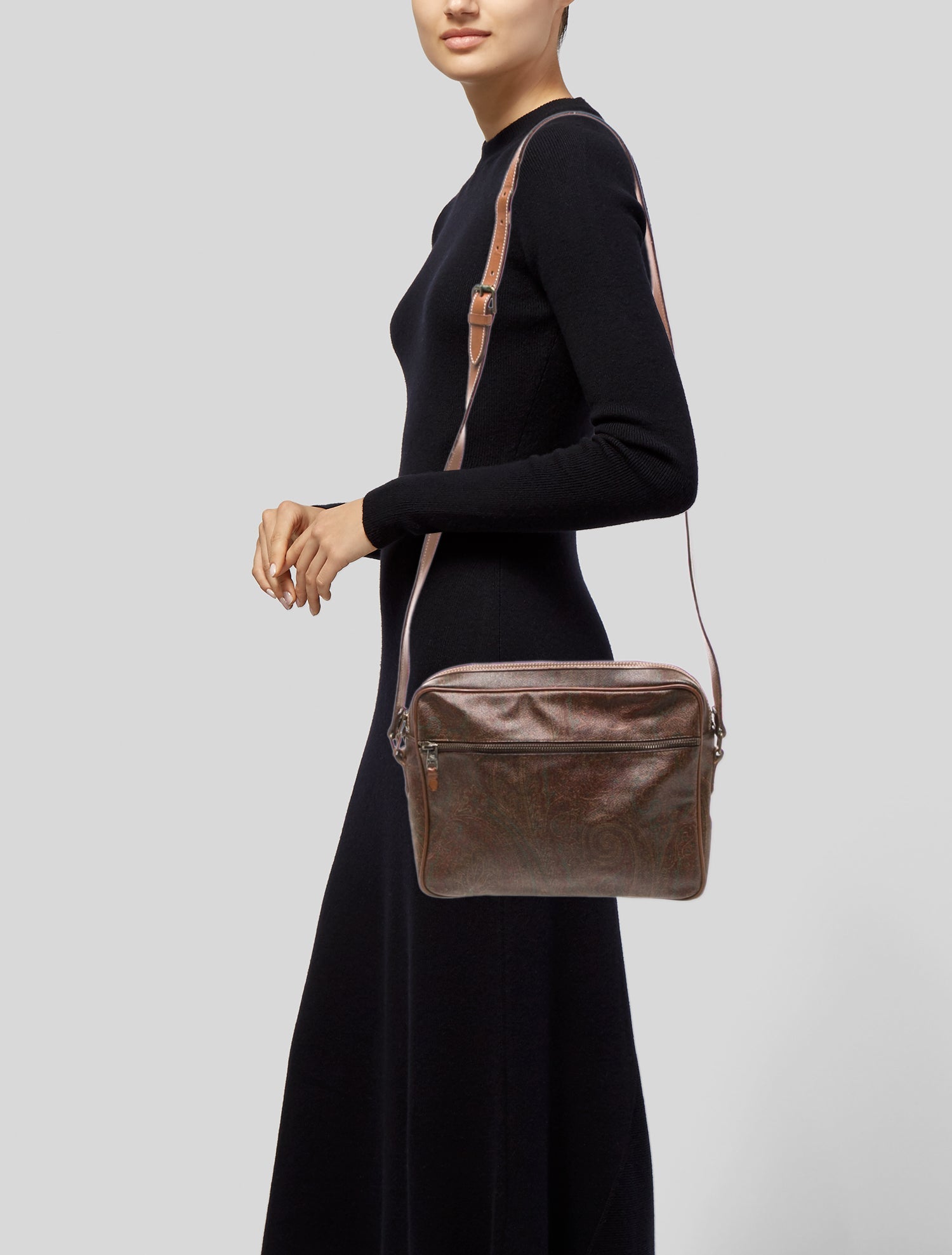 Etro Leather Messenger Bag