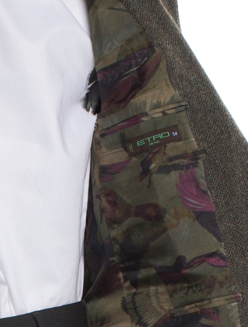 Etro Wool Tweed Pattern Peacoat