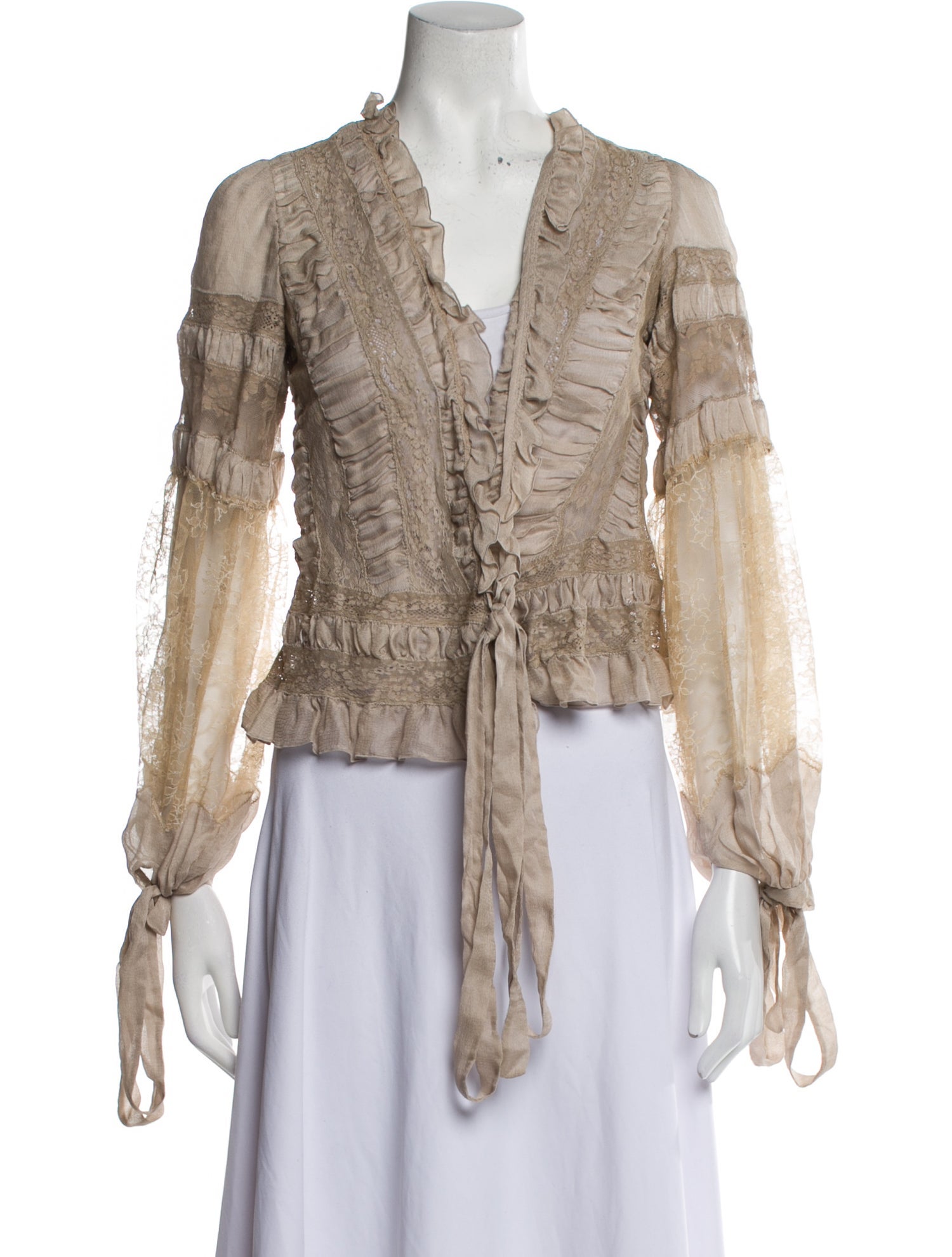 Etro Silk Lace Pattern Crop Top