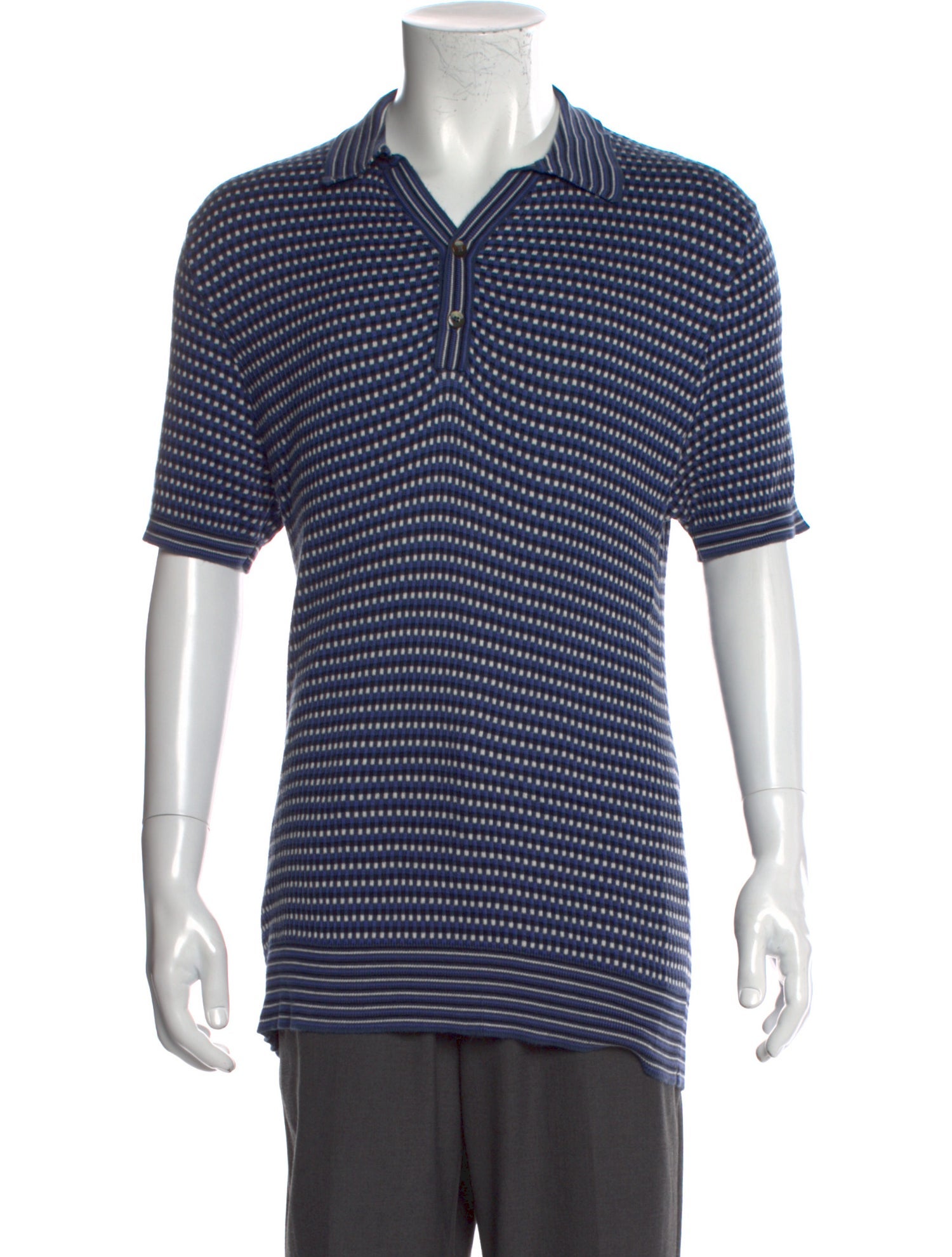 Etro Striped Mock Neck Polo Sweater