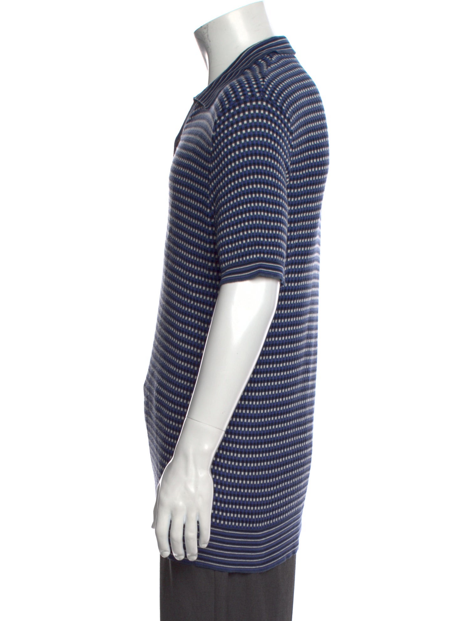 Etro Striped Mock Neck Polo Sweater