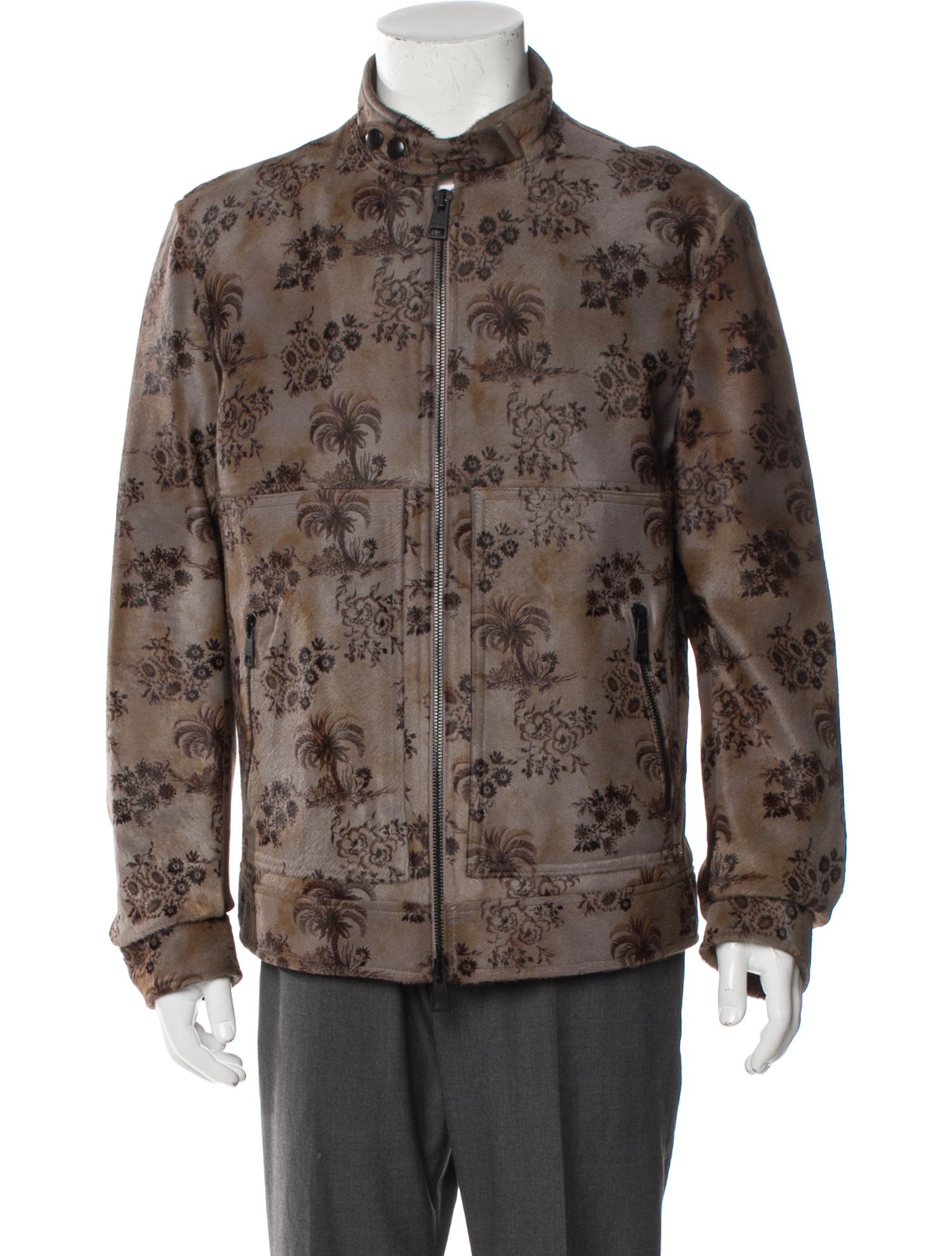 Etro Calfskin Printed Trucker Jacket