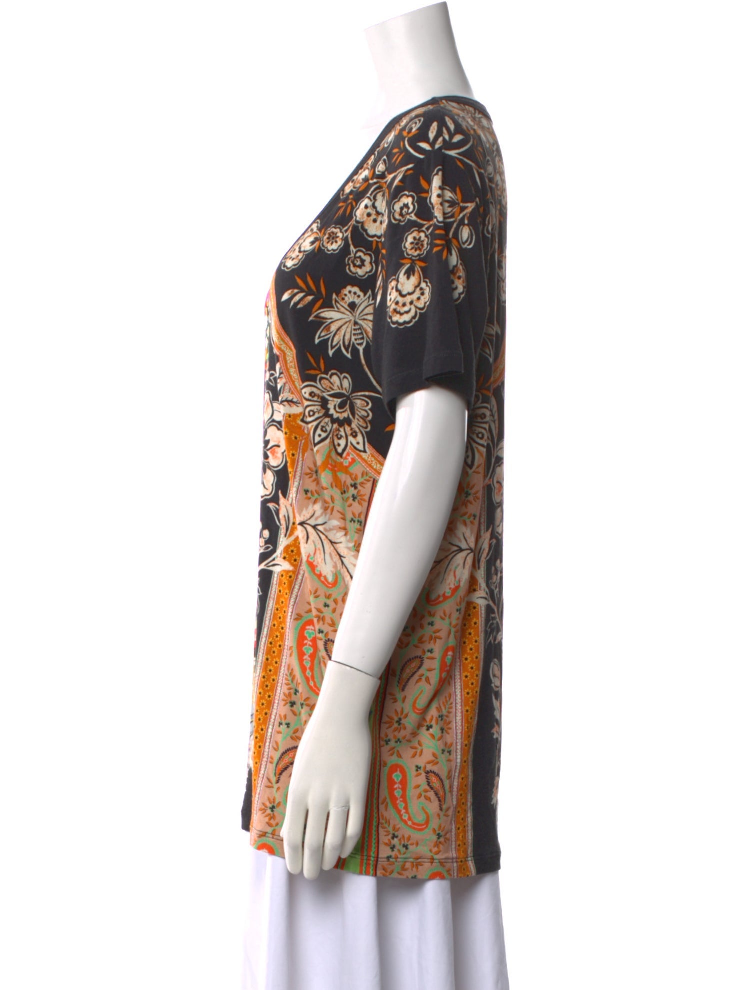 Etro Printed V-Neck T-Shirt