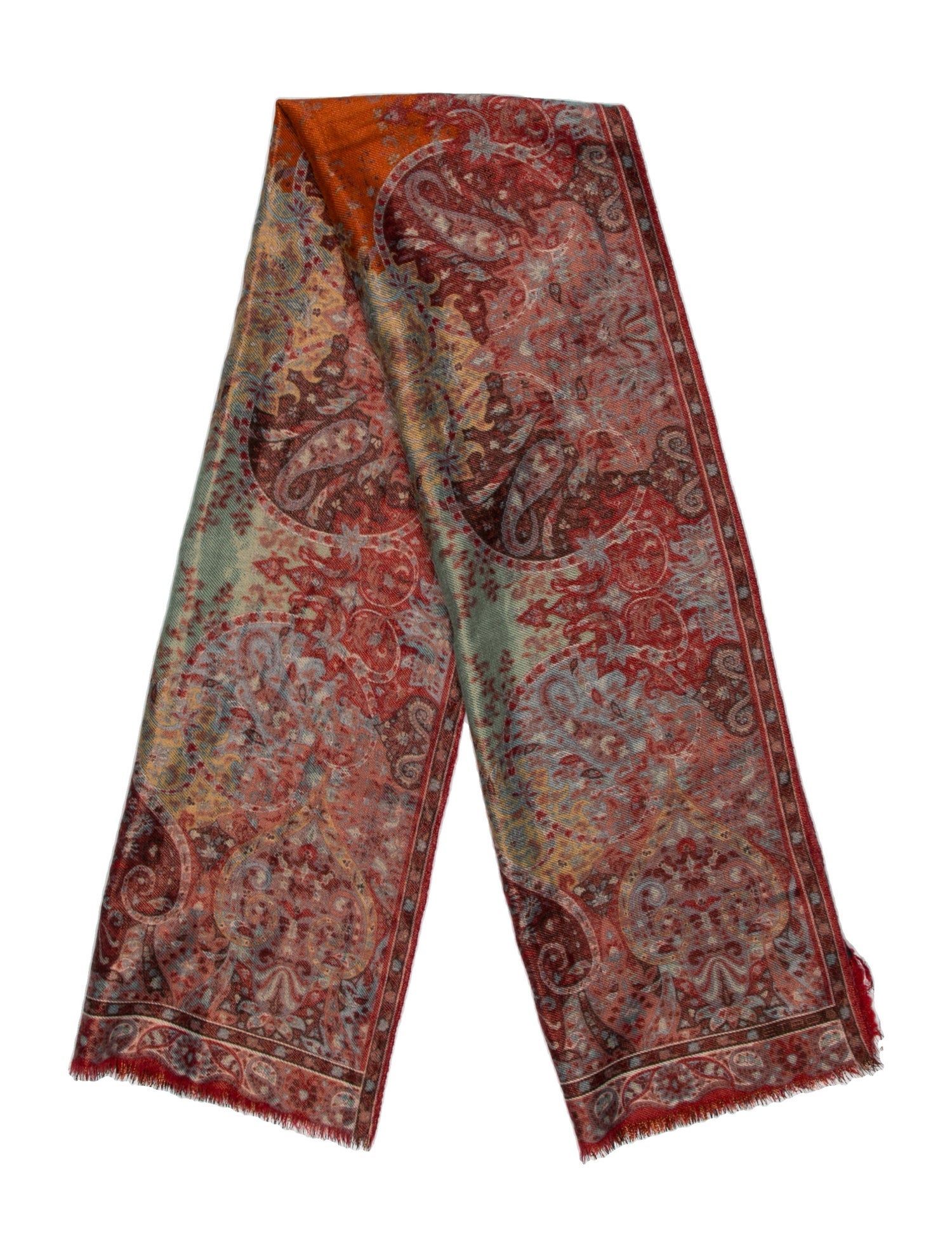 Etro Wool Paisley Print Scarf