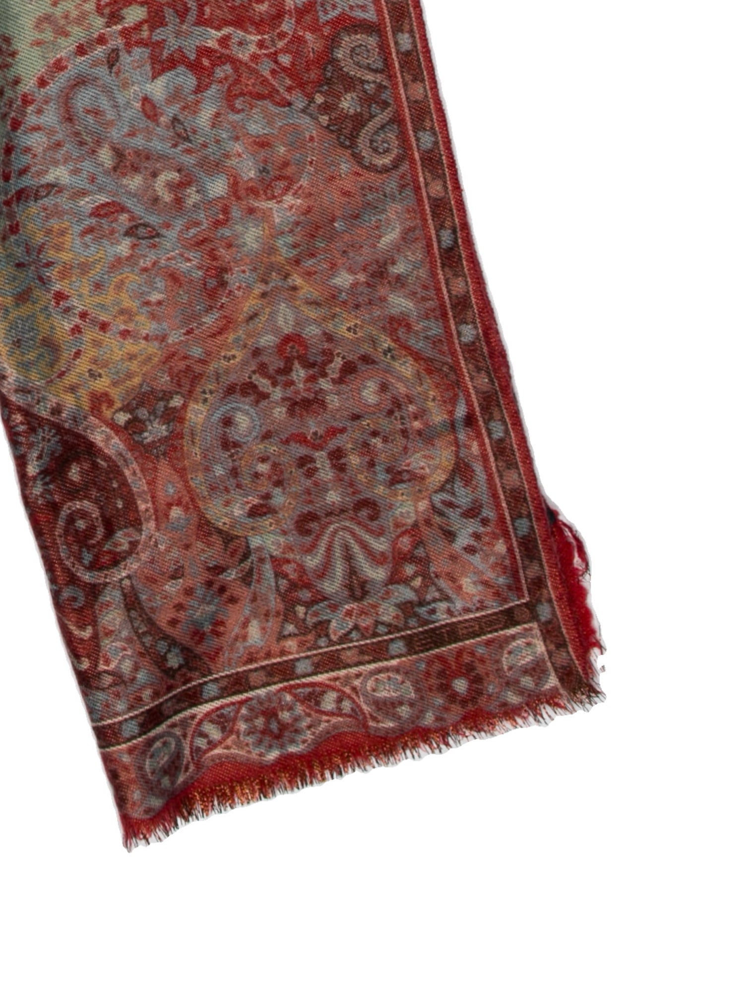Etro Wool Paisley Print Scarf