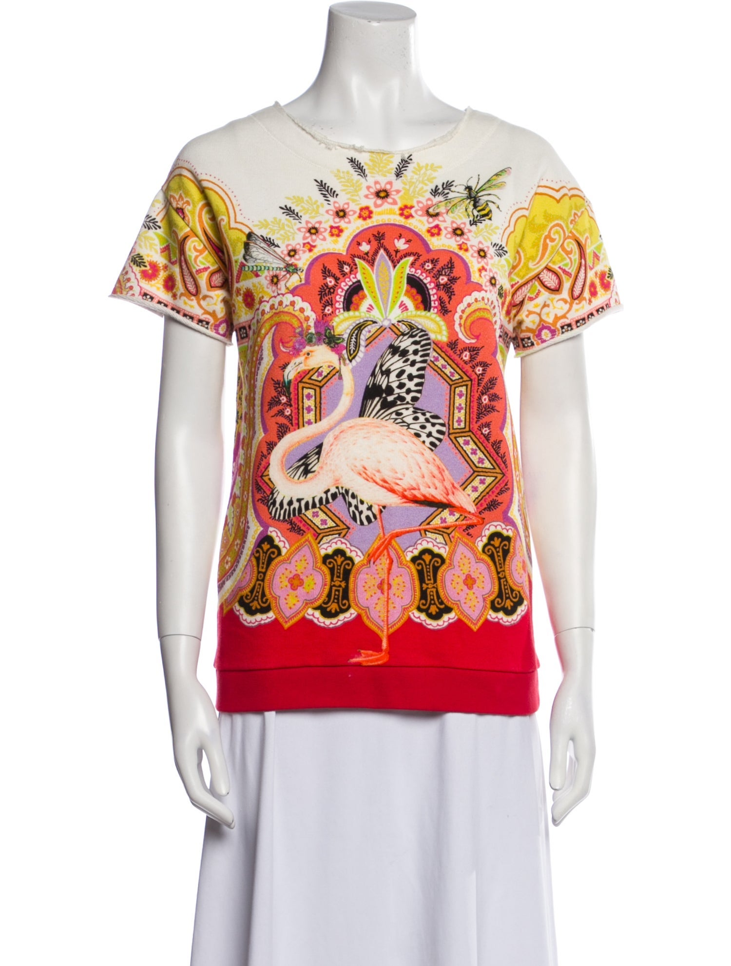 Etro Graphic Print Bateau Neckline T-Shirt
