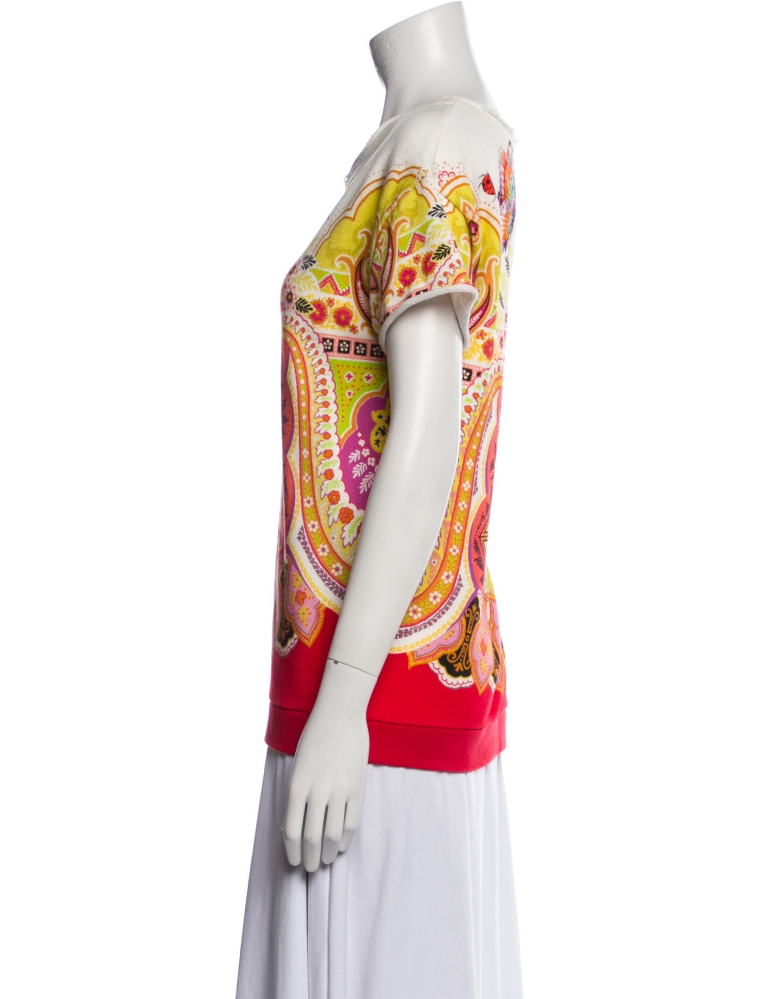 Etro Graphic Print Bateau Neckline T-Shirt