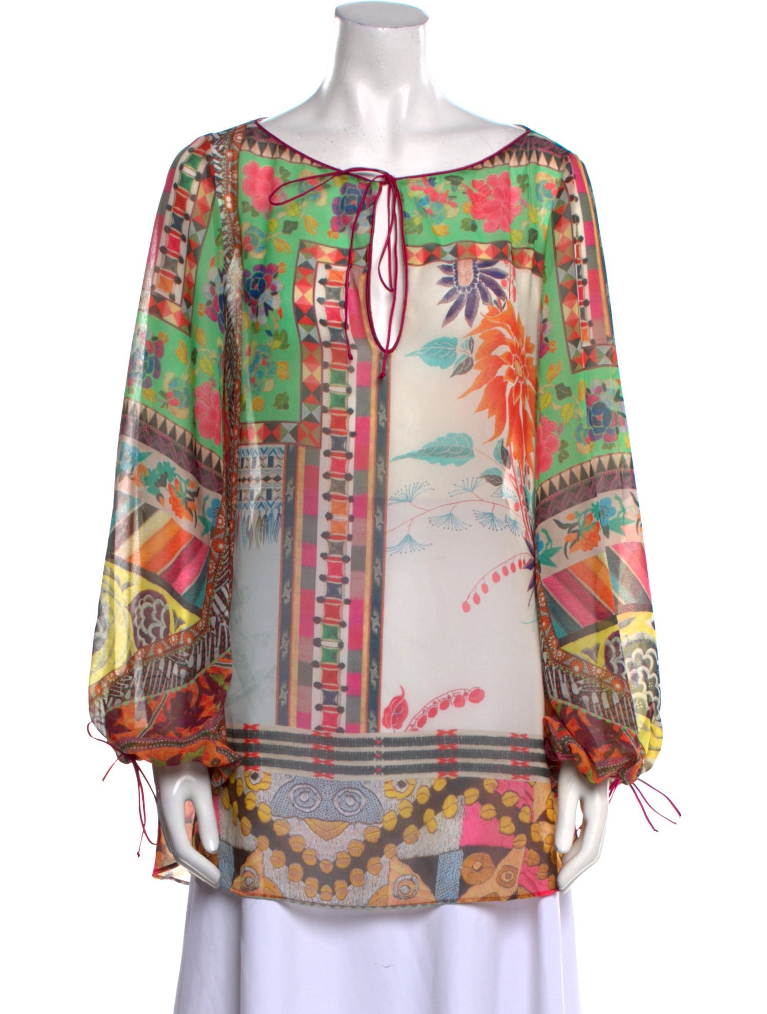 Etro Printed Bateau Neckline Tunic