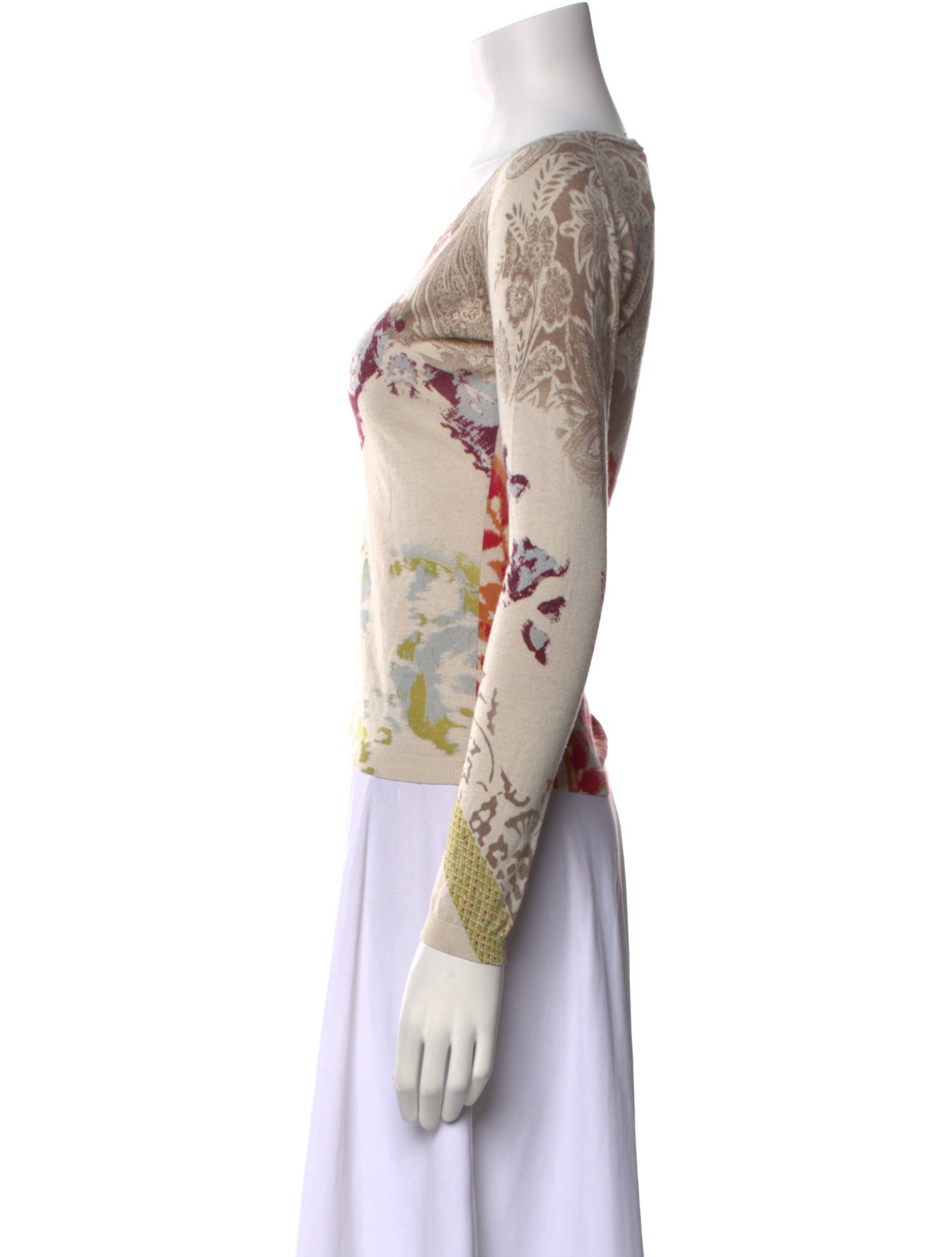 Etro Printed V-Neck Top