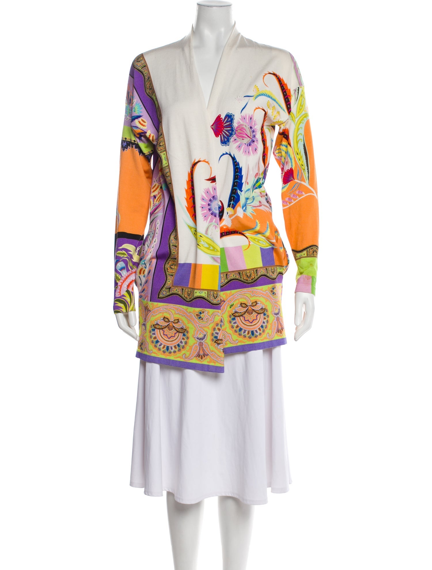 Etro Floral Print V-Neck Sweater