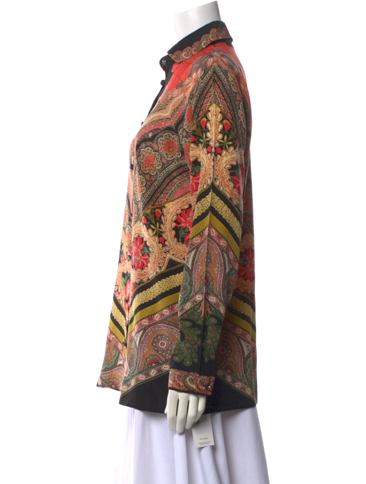 Etro Silk Paisley Print Button-Up Top