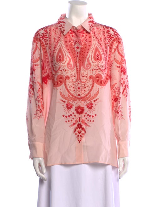 Etro Silk Paisley Print Button-Up Top