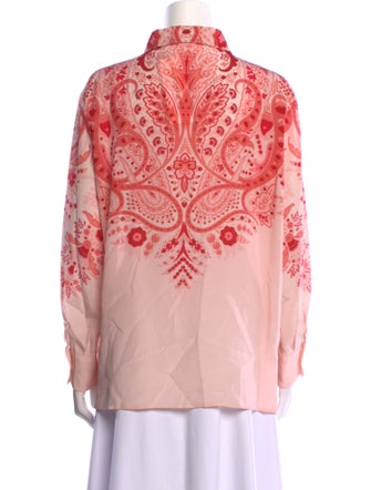 Etro Silk Paisley Print Button-Up Top