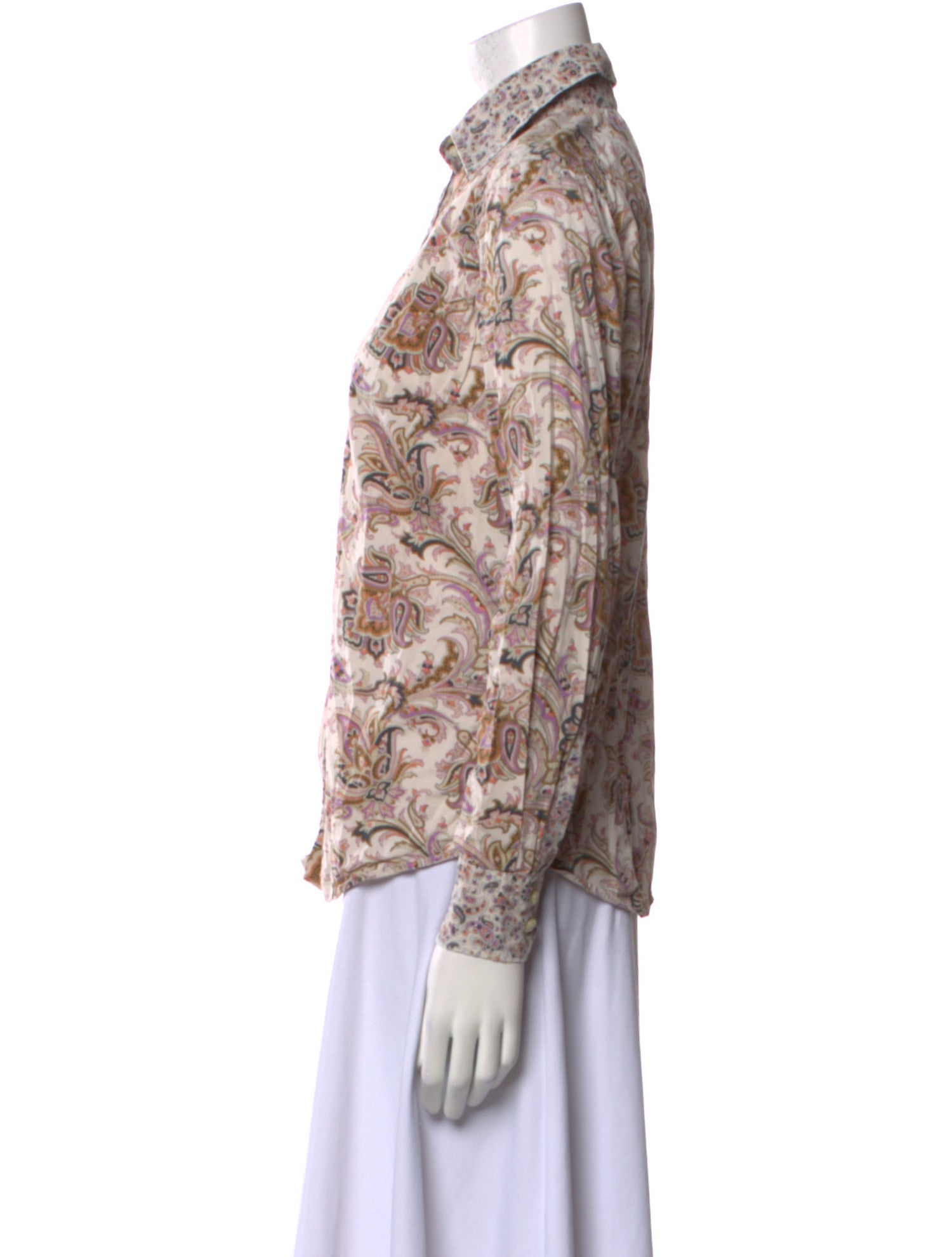 Etro Paisley Print Long Sleeve Button-Up Top
