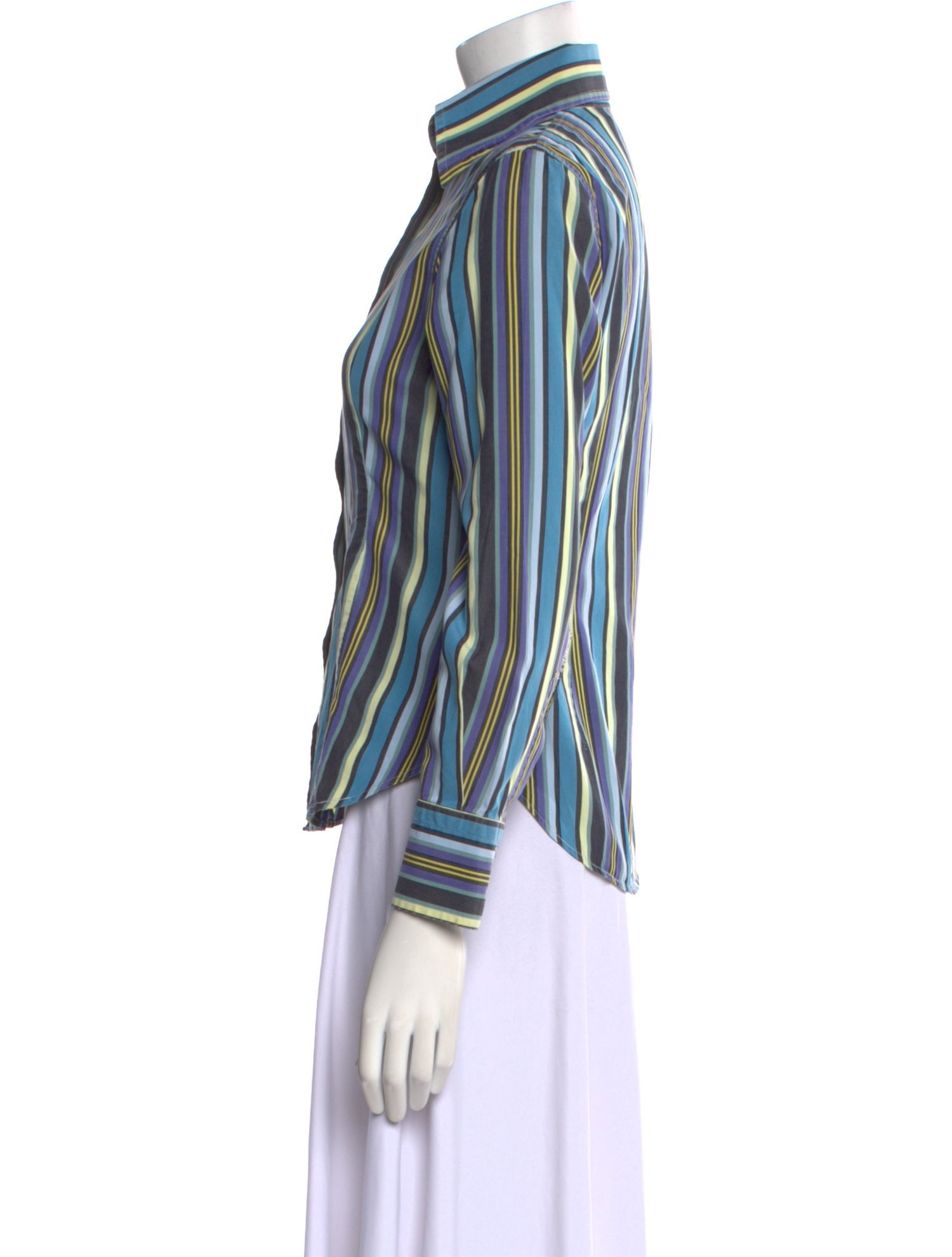 Etro Striped Long Sleeve Button-Up Top