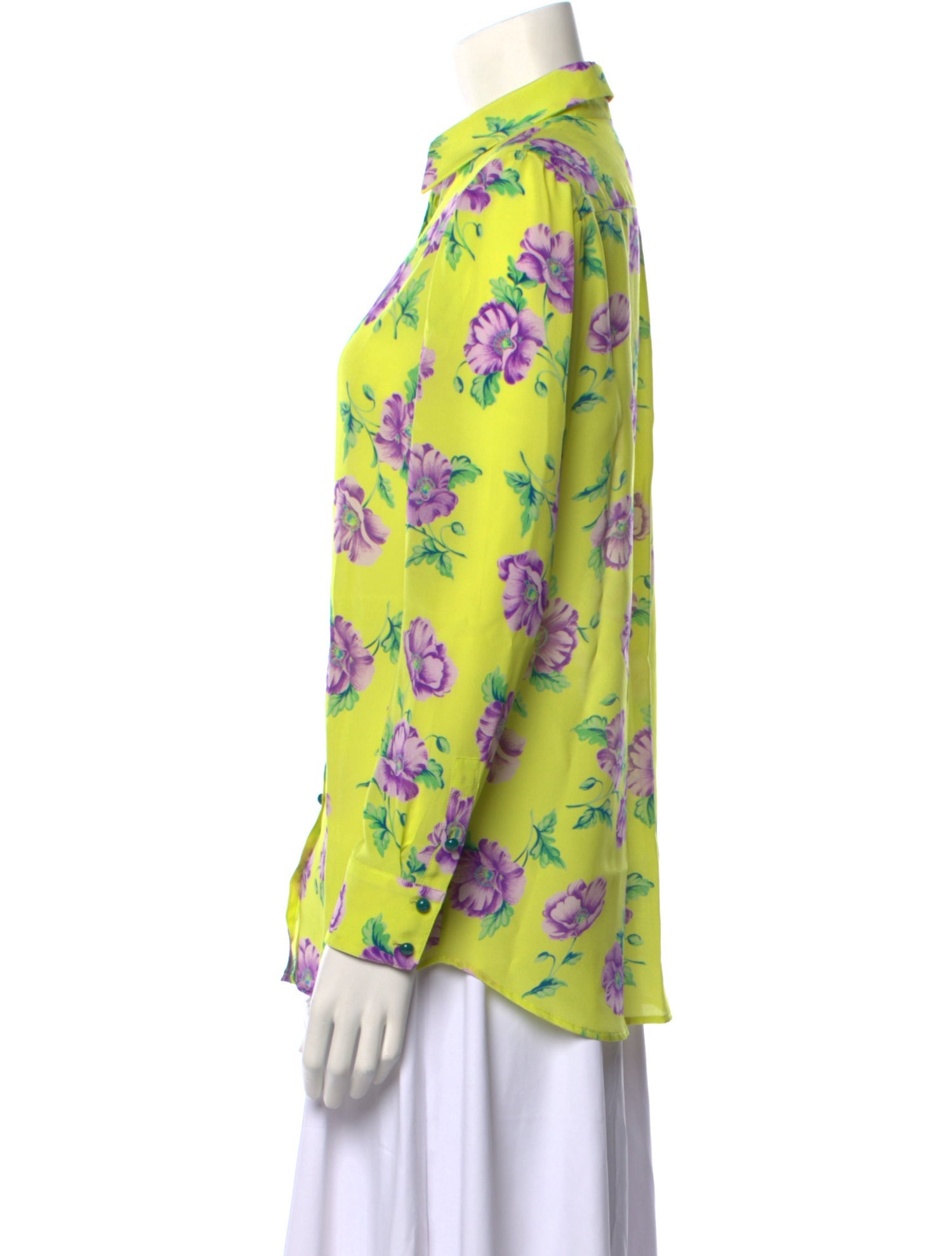 Etro Silk Floral Print Button-Up Top