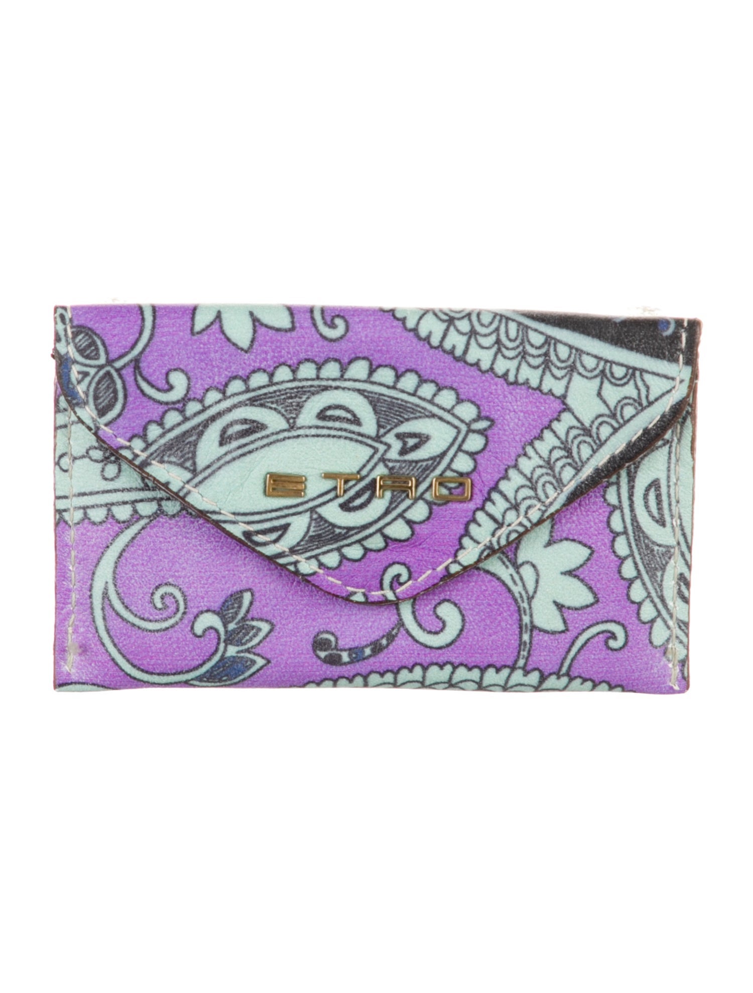 Etro Leather Printed Card Holder