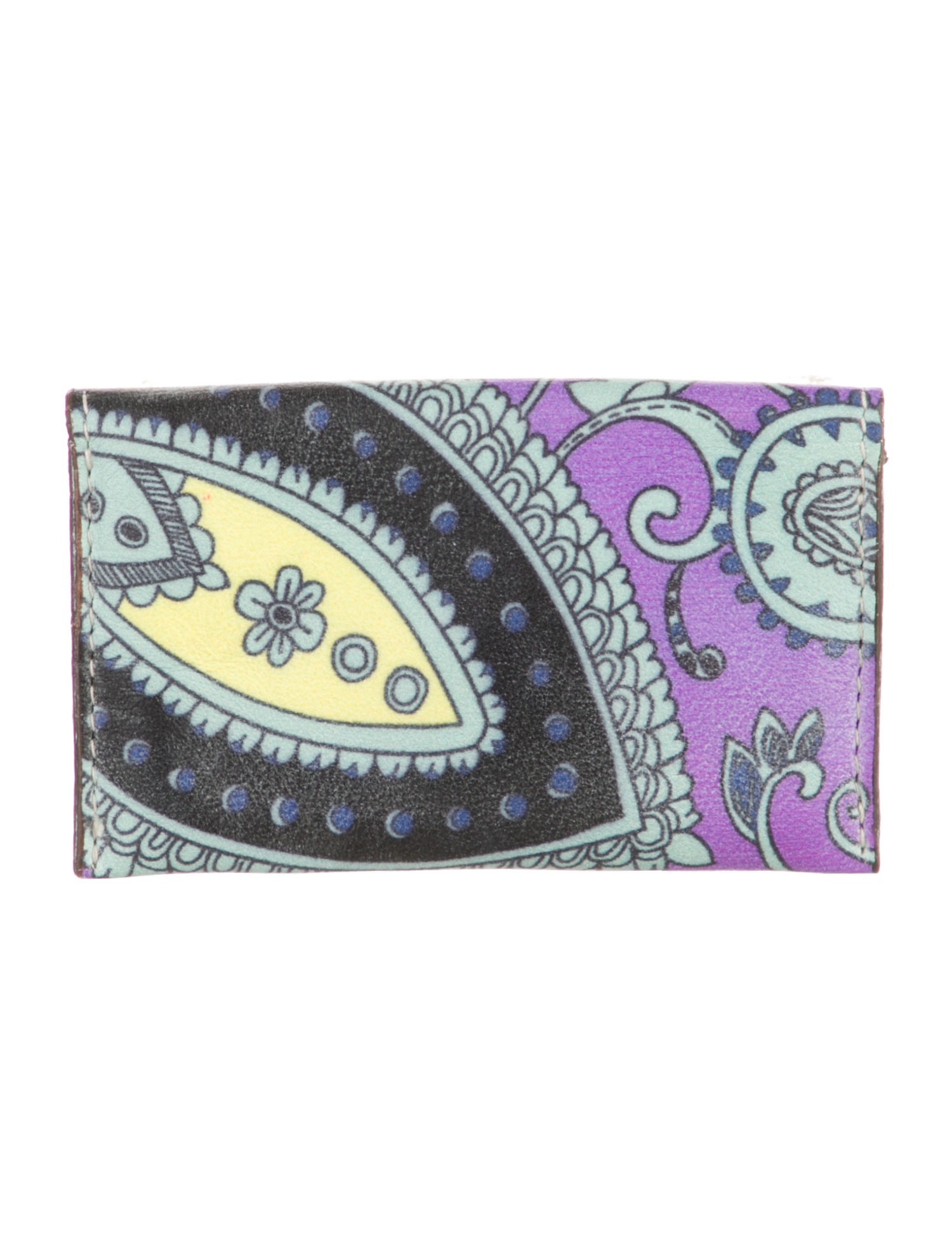 Etro Leather Printed Card Holder