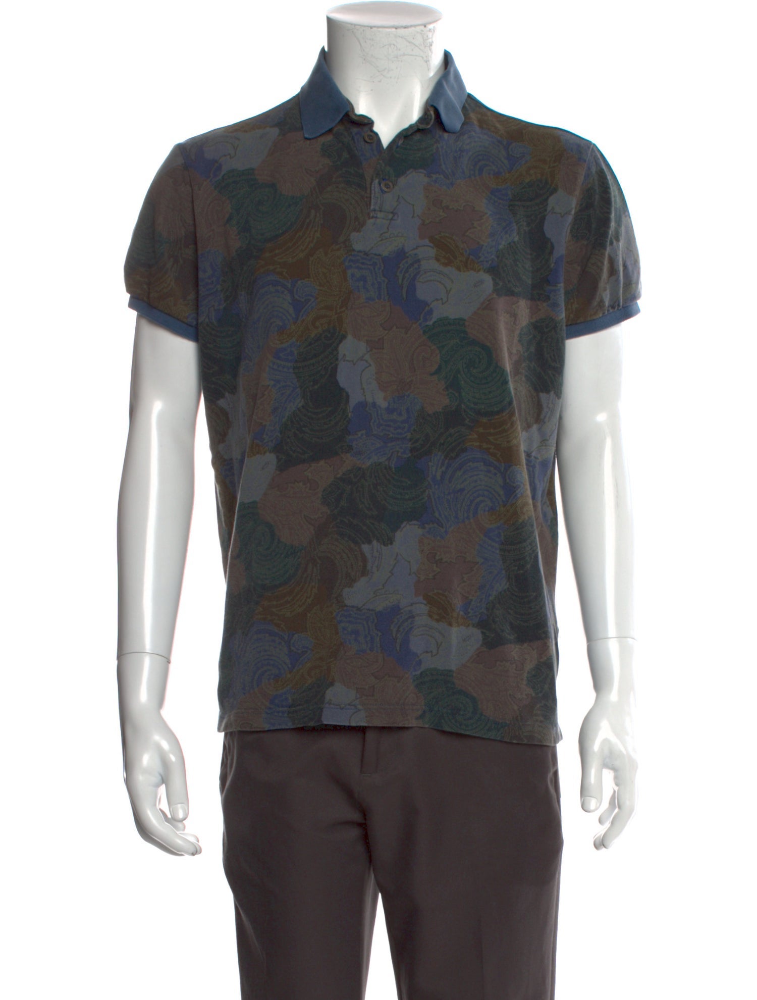 Etro Printed Collar Polo Shirt