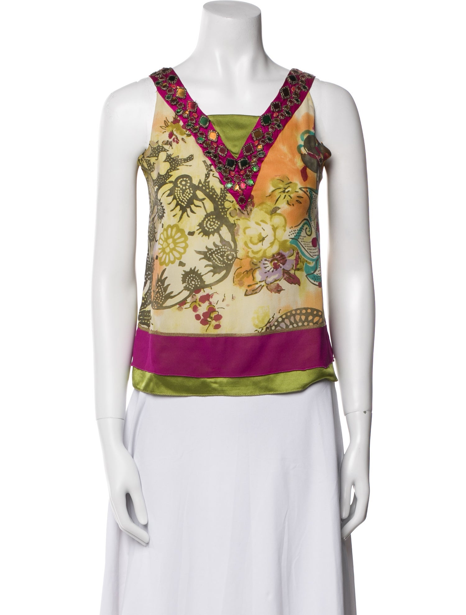Etro Silk Floral Print Top