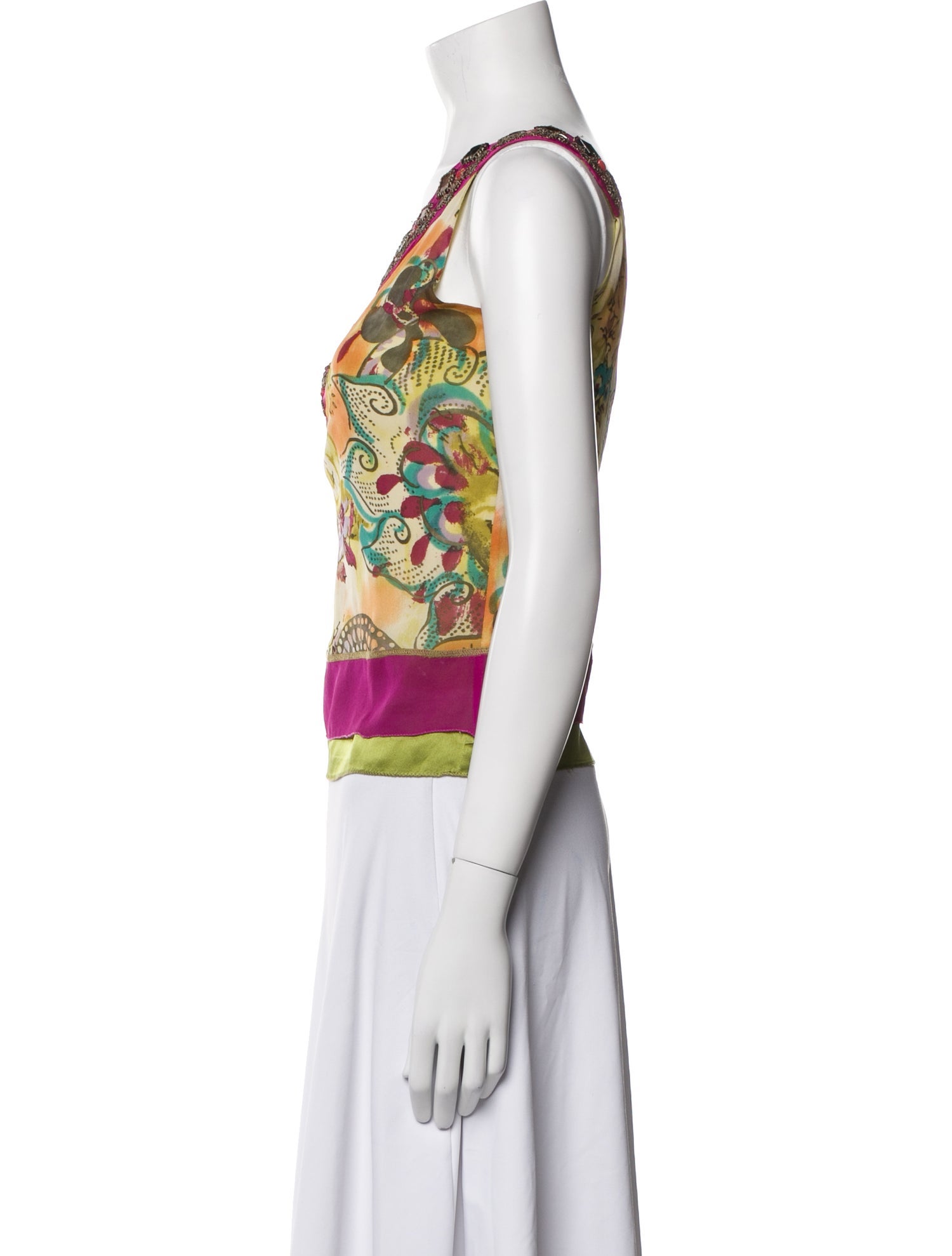 Etro Silk Floral Print Top