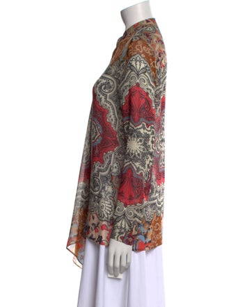 Etro Silk Printed Button-Up Top