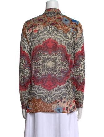 Etro Silk Printed Button-Up Top