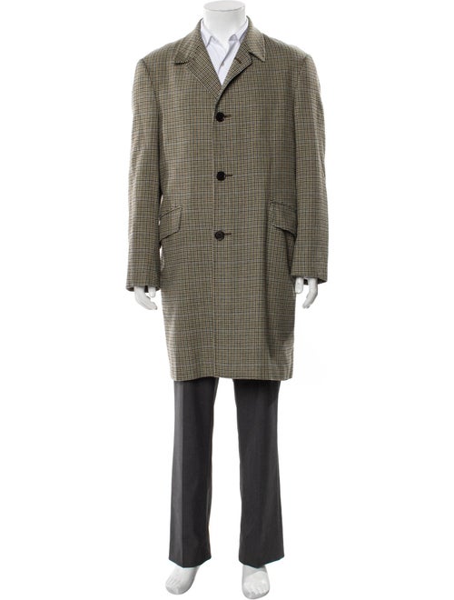 Etro Wool Houndstooth Print Overcoat
