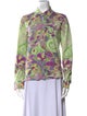 Etro Printed Long Sleeve Button-Up Top