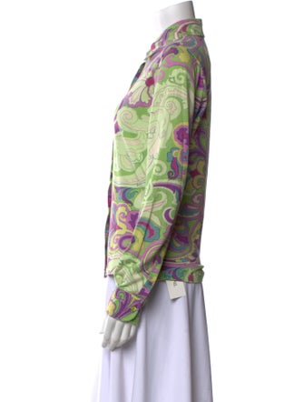 Etro Printed Long Sleeve Button-Up Top