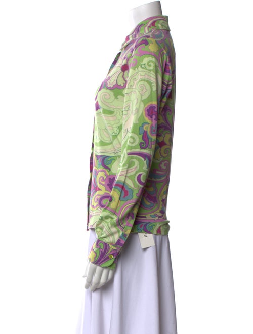 Etro Printed Long Sleeve Button-Up Top