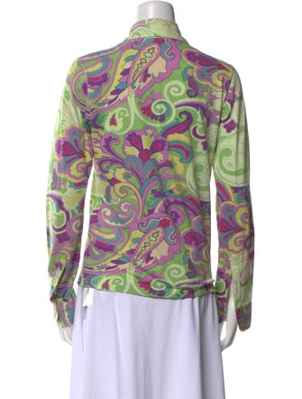 Etro Printed Long Sleeve Button-Up Top
