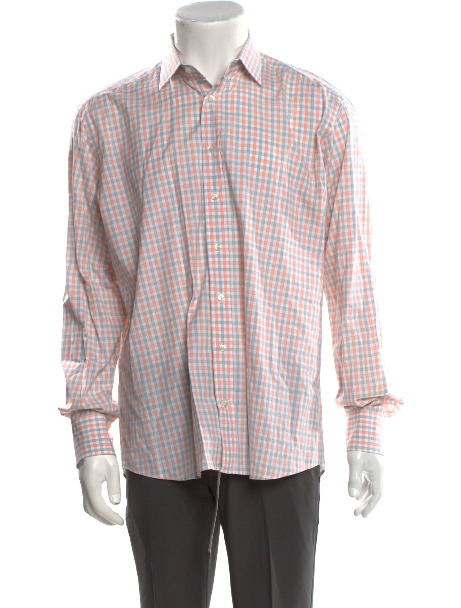 Etro Plaid Print Long Sleeve Dress Shirt