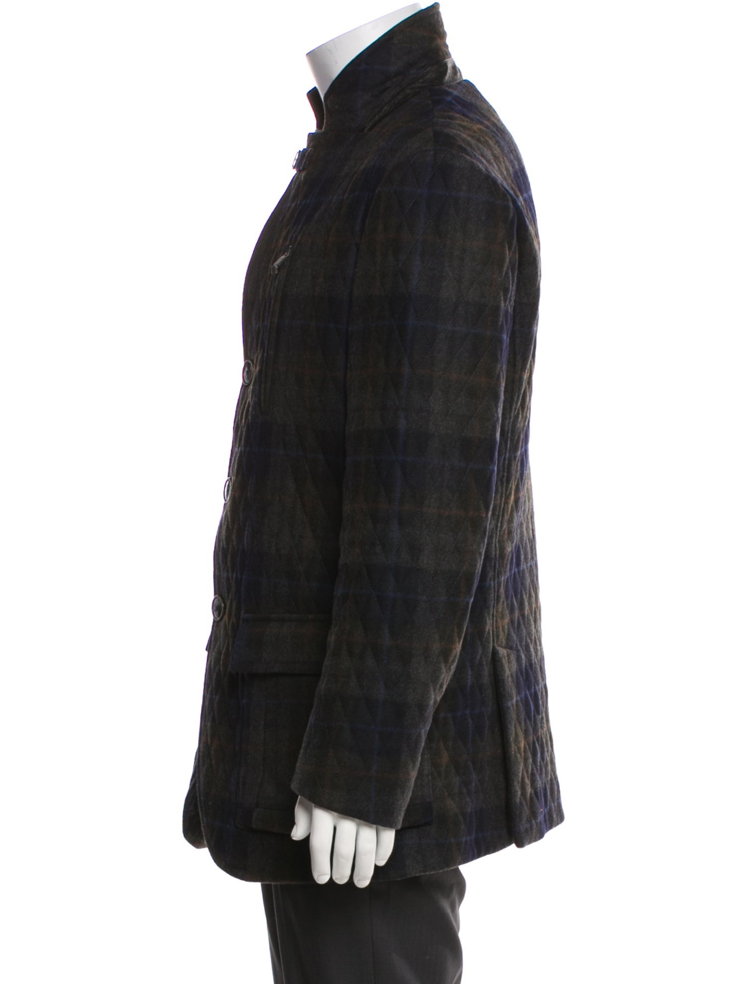 Etro Wool Plaid Print Denim Jacket