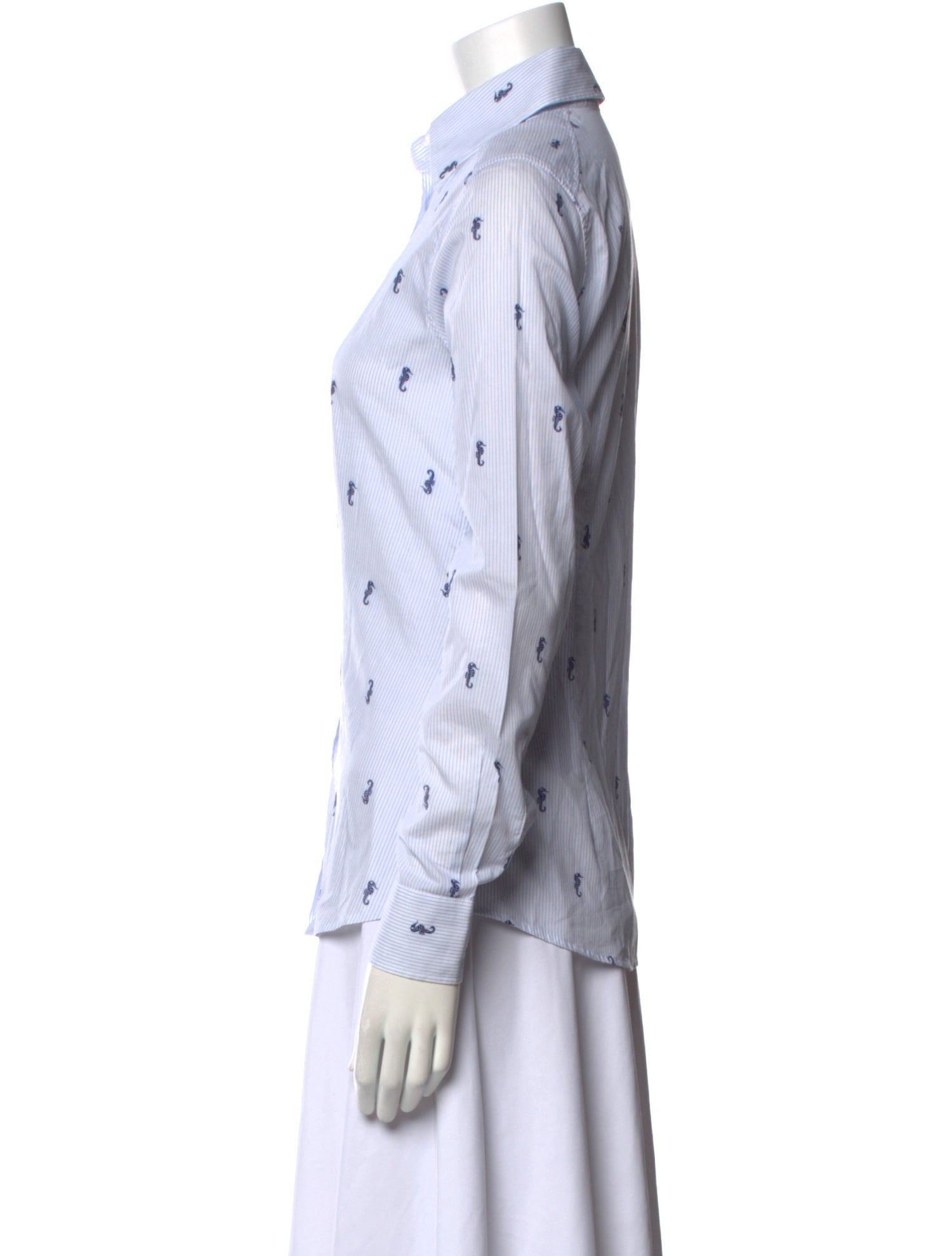 Etro Printed Long Sleeve Button-Up Top