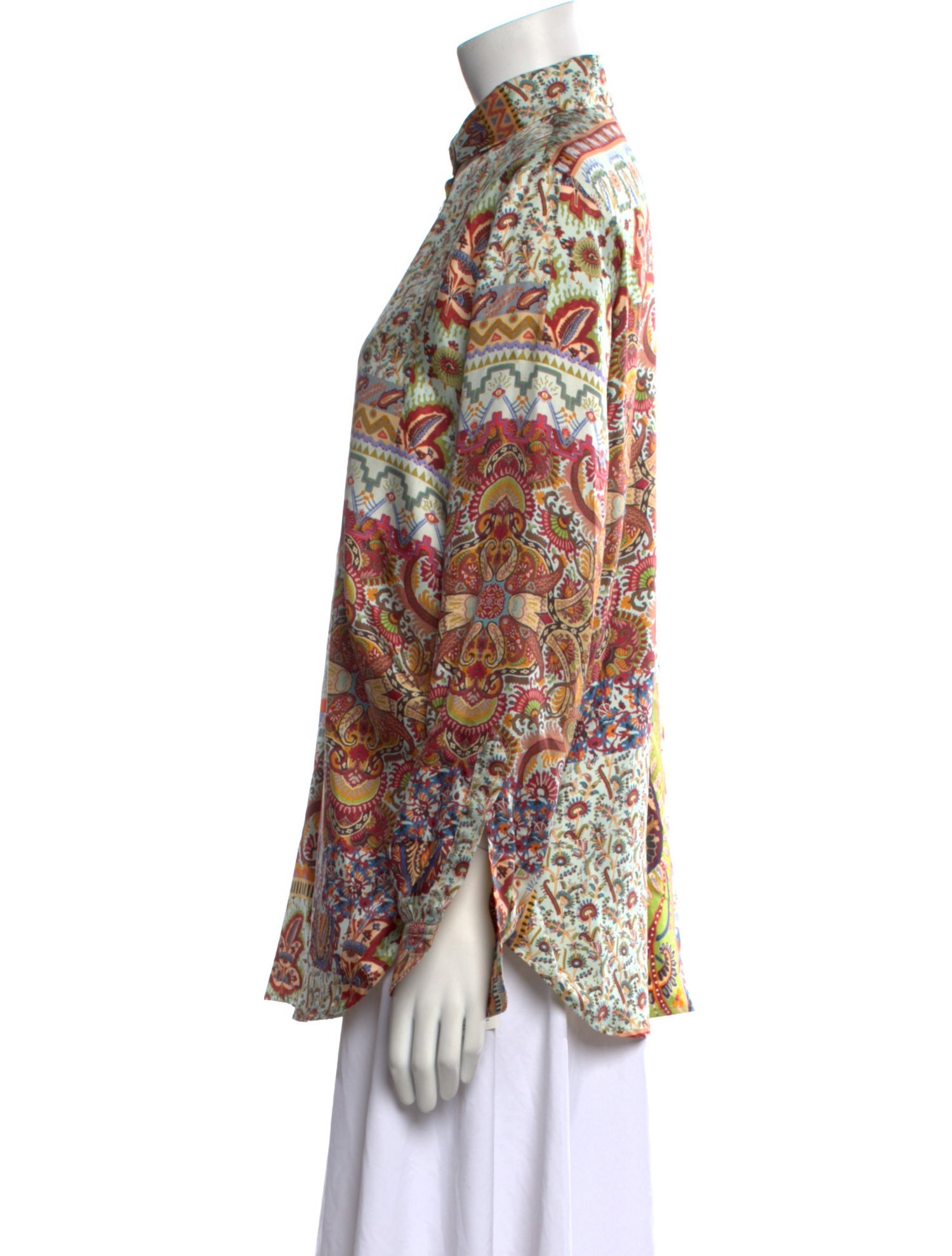 Etro Silk Printed Button-Up Top