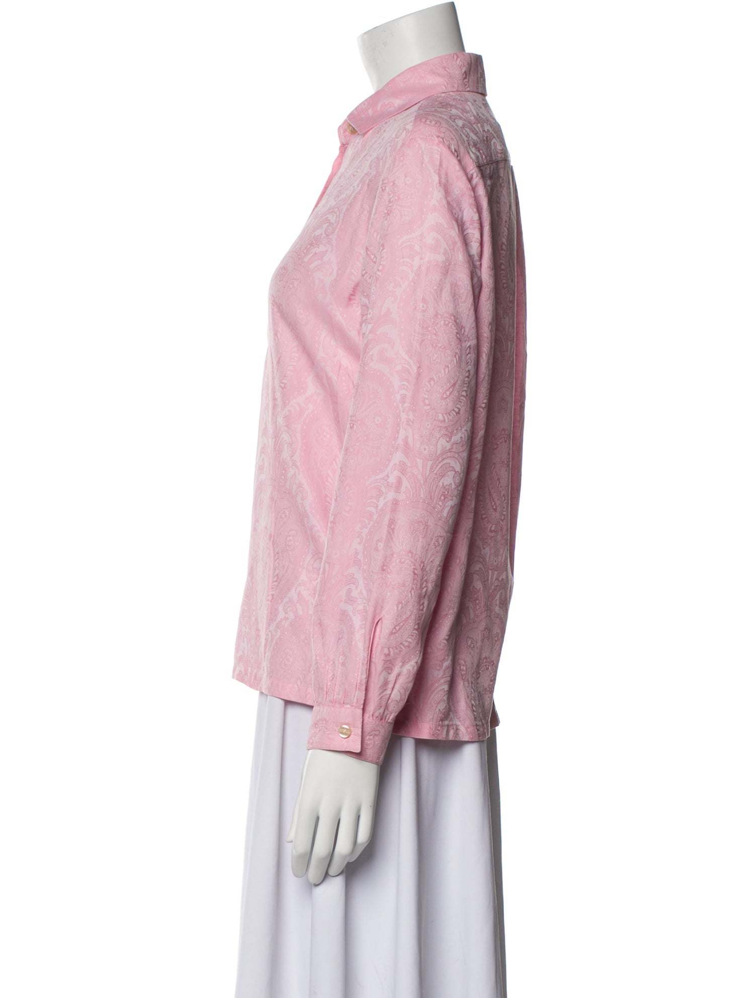 Etro Printed Long Sleeve Button-Up Top