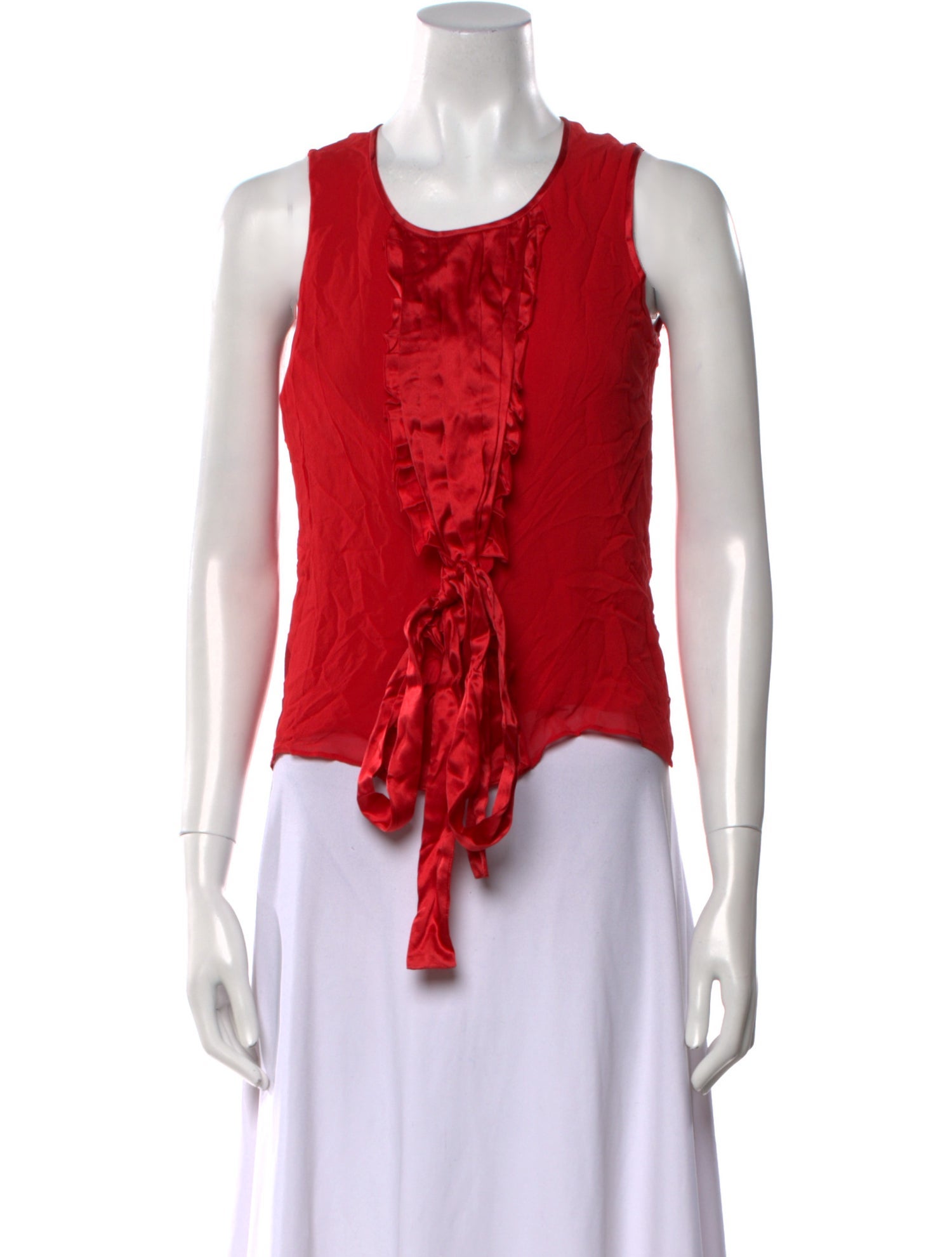 Etro Silk Scoop Neck Crop Top