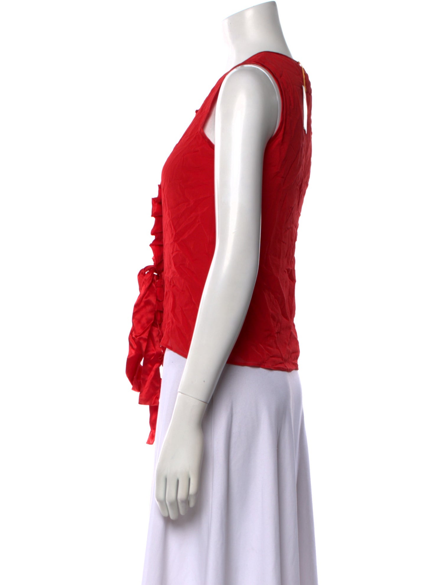 Etro Silk Scoop Neck Crop Top