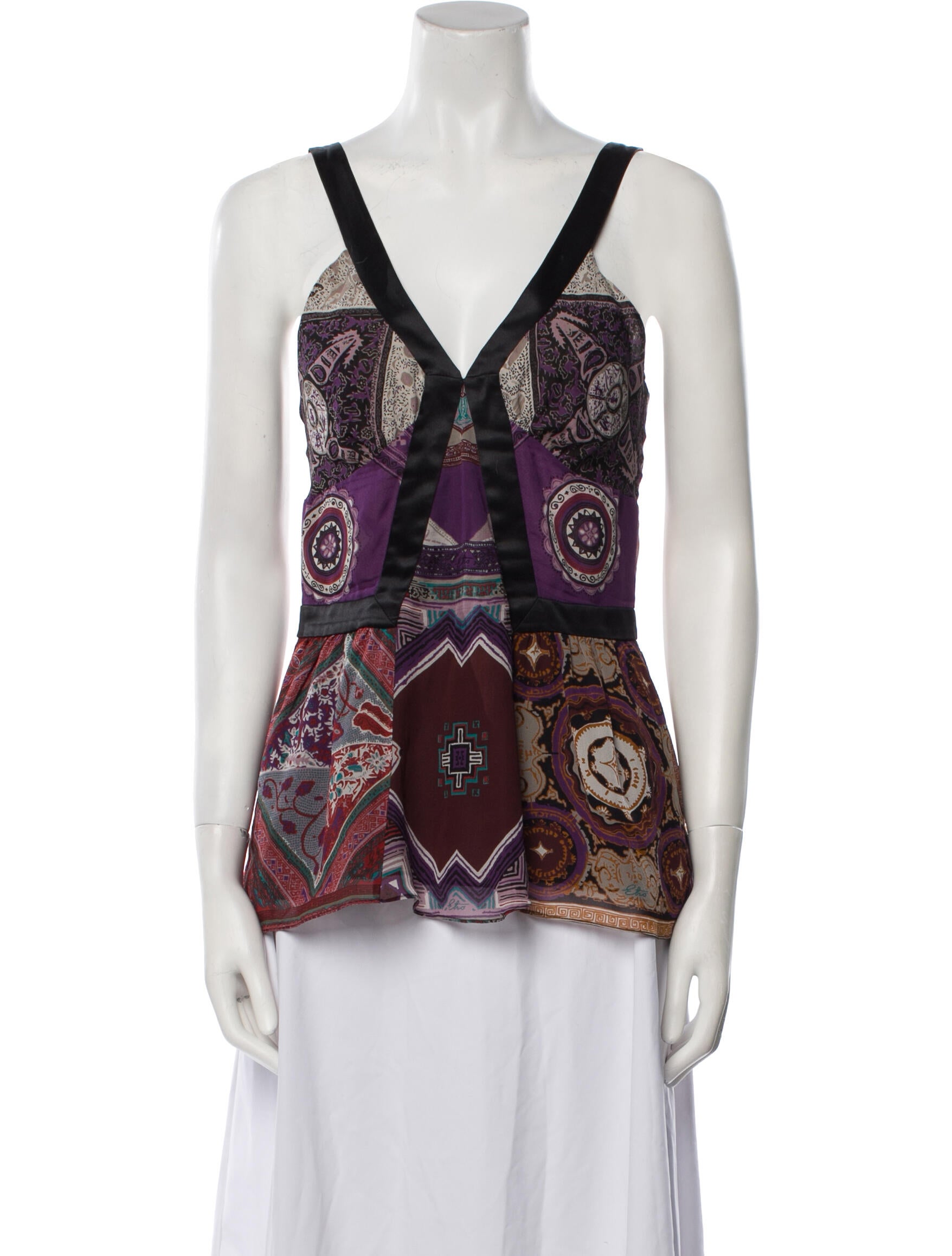 Etro Silk Paisley Print Top