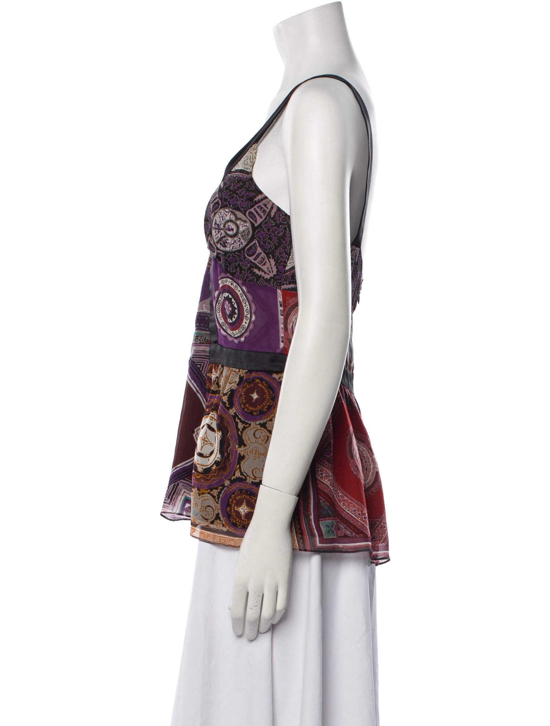 Etro Silk Paisley Print Top